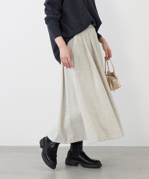 MICA&DEAL(マイカ&ディール)の「ウールタックフレアスカート(スカート・レディース・ライトグレー/ブラック×ホワイト/ブラック・FREE)」の13枚目の写真