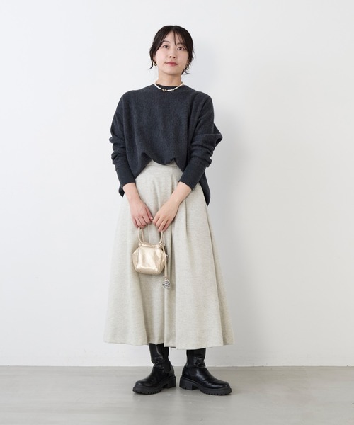 MICA&DEAL(マイカ&ディール)の「ウールタックフレアスカート(スカート・レディース・ライトグレー/ブラック×ホワイト/ブラック・FREE)」の14枚目の写真