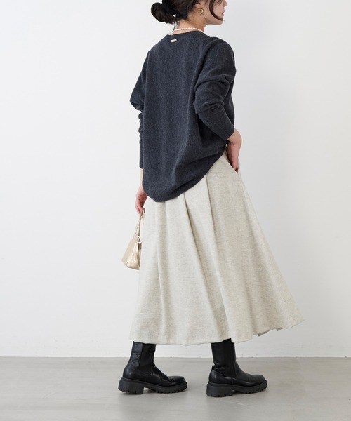 MICA&DEAL(マイカ&ディール)の「ウールタックフレアスカート(スカート・レディース・ライトグレー/ブラック×ホワイト/ブラック・FREE)」の16枚目の写真