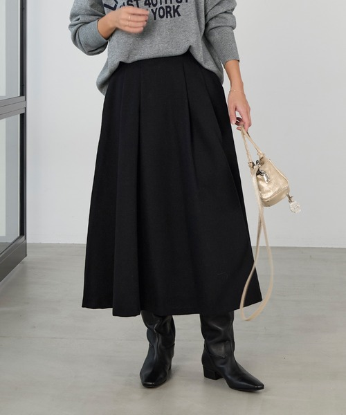 MICA&DEAL(マイカ&ディール)の「ウールタックフレアスカート(スカート・レディース・ライトグレー/ブラック×ホワイト/ブラック・FREE)」の19枚目の写真