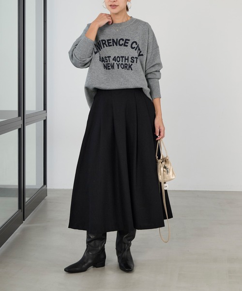 MICA&DEAL(マイカ&ディール)の「ウールタックフレアスカート(スカート・レディース・ライトグレー/ブラック×ホワイト/ブラック・FREE)」の20枚目の写真