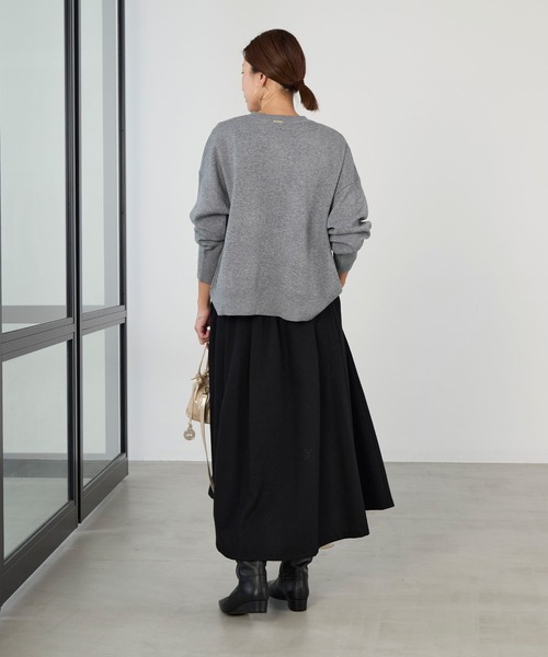 MICA&DEAL(マイカ&ディール)の「ウールタックフレアスカート(スカート・レディース・ライトグレー/ブラック×ホワイト/ブラック・FREE)」の22枚目の写真