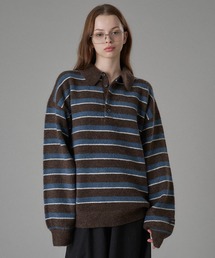 MULTI BORDER SOFT TOUCH KNIT POLO / マルチボーダーソフトタッチニットポロ