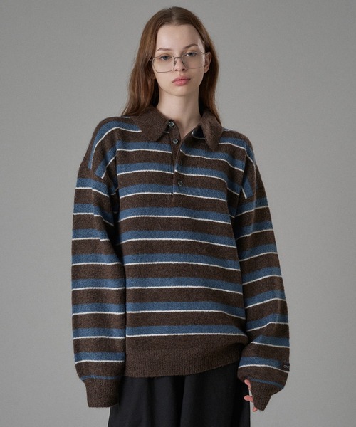 MULTI BORDER SOFT TOUCH KNIT POLO / マルチボーダーソフトタッチ