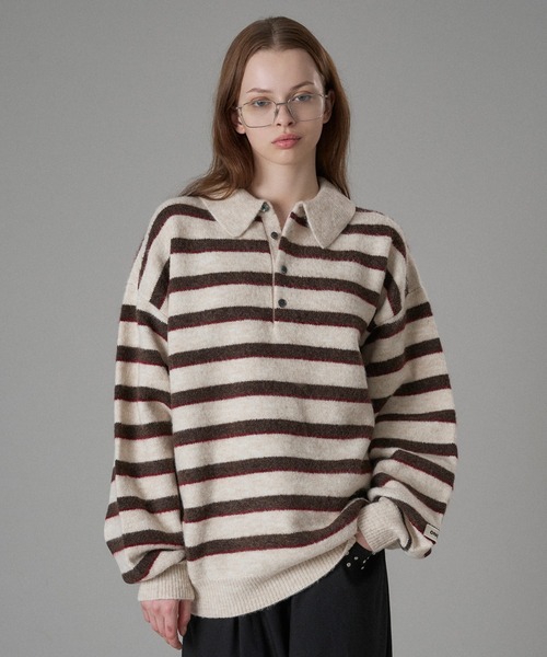 MULTI BORDER SOFT TOUCH KNIT POLO / マルチボーダーソフトタッチ