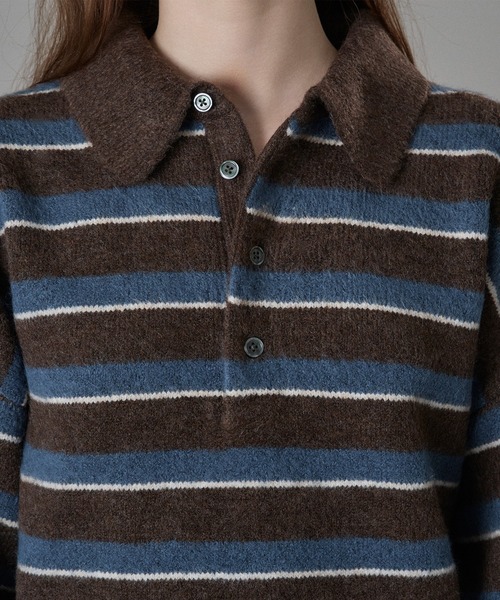 MULTI BORDER SOFT TOUCH KNIT POLO / マルチボーダーソフトタッチ