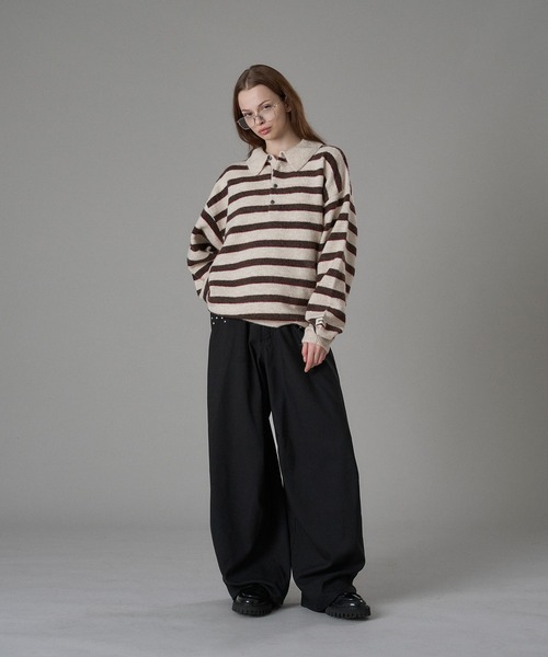 MULTI BORDER SOFT TOUCH KNIT POLO / マルチボーダーソフトタッチ