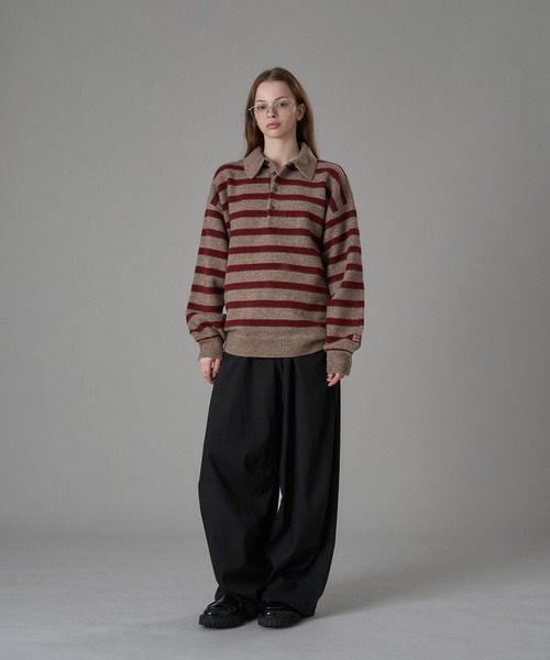 MULTI BORDER SOFT TOUCH KNIT POLO / マルチボーダーソフトタッチ