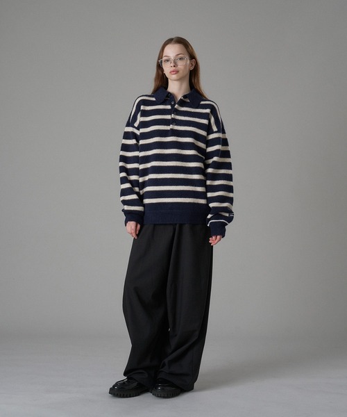 MULTI BORDER SOFT TOUCH KNIT POLO / マルチボーダーソフトタッチ