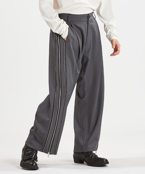 NO ID.(ノーアイディ)の「mp14499-サイドZIPイージーワイドトラウザーズ パンツ(458006-398P)(その他パンツ・メンズ・ブラック/グレー・2/1)」の20枚目の写真