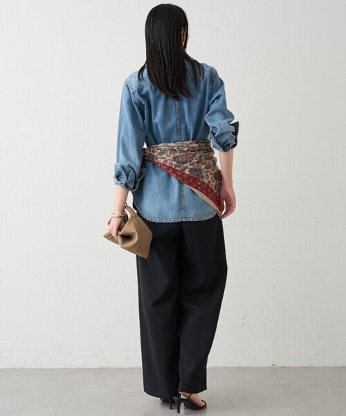 LOUNGEDRESS（ラウンジドレス）の「【GALENA/ガレナ】リバーシブルペイズリースカーフ（バンダナ/スカーフ・レディース・ベージュ・FREE）」の5枚目の写真