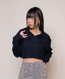 BCG Cropped Twist Collar Knit BG22FT15NA