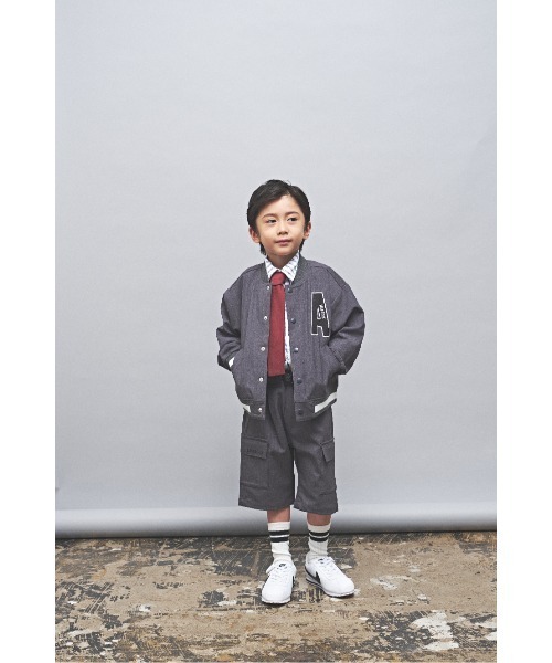 maarook（マルーク）の「ブロードストライプネクタイ付きシャツ（シャツ/ブラウス・キッズ・ブルー・140cm/150cm/160cm）」の4枚目の写真