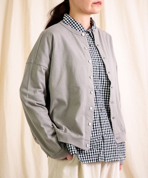 prit（プリット）の「[prit] プレーティング天竺 クルーネックカーディガン（カーディガン/ボレロ・レディース・レッド/ライトグレー/ブラック・FREE）」の9枚目の写真