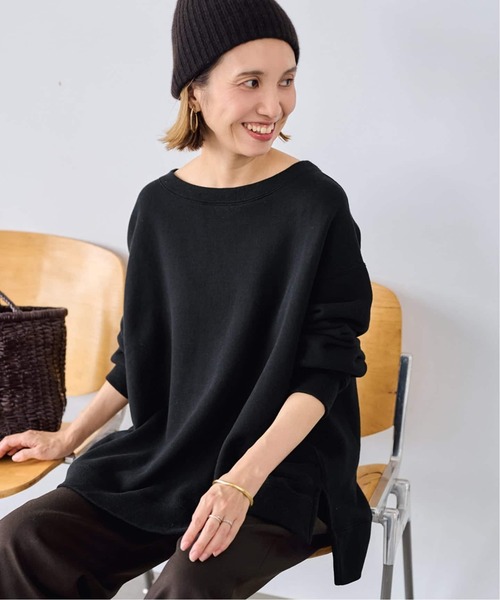 FRAMeWORK(フレームワーク)の「≪一部カラーWEB限定 / 追加≫ボートネックワイドスウェット(スウェット・レディース・ブラック/グレー/ベージュ/ピンク・FREE)」の1枚目の写真