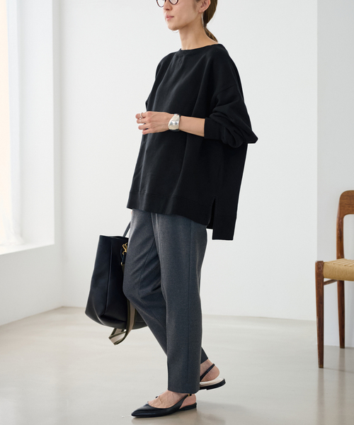 FRAMeWORK(フレームワーク)の「≪一部カラーWEB限定 / 追加≫ボートネックワイドスウェット(スウェット・レディース・ブラック/グレー/ベージュ/ピンク・FREE)」の10枚目の写真