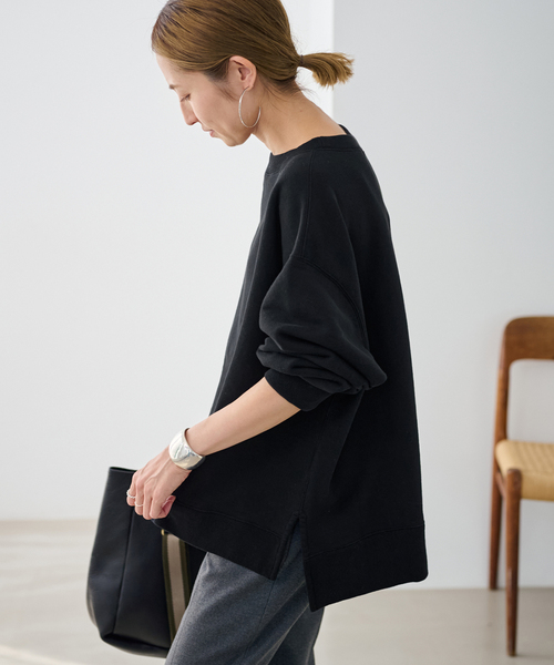 FRAMeWORK(フレームワーク)の「≪一部カラーWEB限定 / 追加≫ボートネックワイドスウェット(スウェット・レディース・ブラック/グレー/ベージュ/ピンク・FREE)」の12枚目の写真