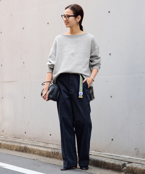 ≪一部カラーWEB限定 / 追加≫ボートネックワイドスウェット