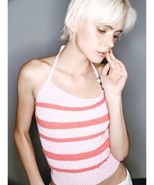 ASURA（アスラ）の「ストライプスリーブレスニット[PINK]（ニット/セーター・レディース・その他・ONE SIZE）」の3枚目の写真