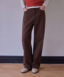 HAINT（ヘイント）の「[裏起毛] MARGO ワイドストレートパンツ_ブラウン（デニムパンツ）」