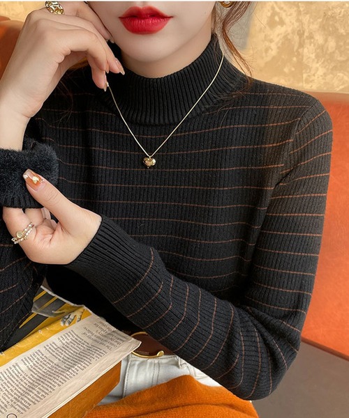 JURGEN LEHL ストライプ 長袖 ハイネック トップス 美品♡ ストライプハイネックニット | 福袋 - UZUiRO/公式オンラインショップ