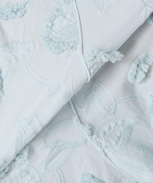 B.C STOCK（ベーセーストック）の「手洗い可 / 3Dレースバブルスリーブチュニック（シャツ/ブラウス・レディース・ホワイト/ブラック/サックスブルー・FREE）」の14枚目の写真