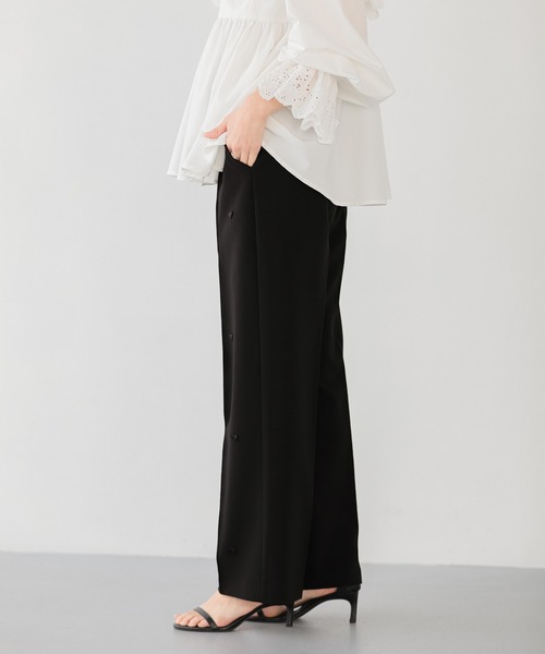 Fit more(フィットモア)の「ハートモチーフワイドパンツ(その他パンツ・レディース・アイボリー/ブラック・M/S/PS)」の5枚目の写真