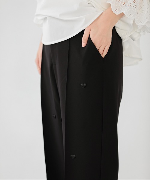 Fit more(フィットモア)の「ハートモチーフワイドパンツ(その他パンツ・レディース・アイボリー/ブラック・M/S/PS)」の7枚目の写真