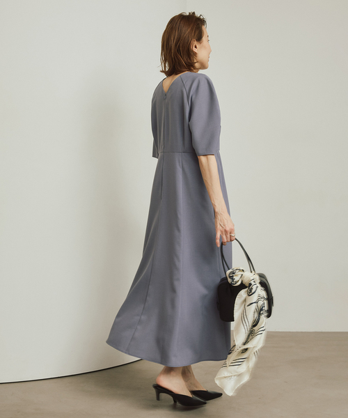 VERMEIL par iena（ヴェルメイユパーイエナ）の「ラウンドスリーブワンピース（ワンピース・レディース・ラベンダー/ネイビー・38/36）」の7枚目の写真