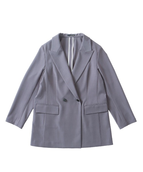 DRESSLAVE(ドレスレイブ)の「B7 / dry gaba double jacket(ドライギャバダブルジャケット)(テーラードジャケット・レディース・ベージュ/グレー・38)」の2枚目の写真