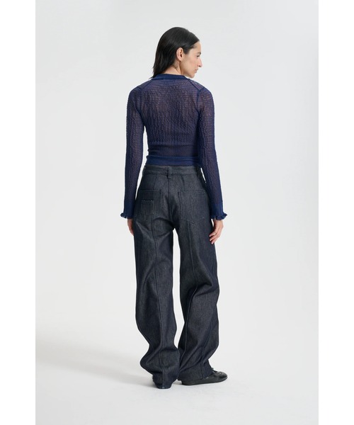 CECILIE BAHNSEN(セシリー バンセン)の「LONG SLEEVE FITTED TOP(ニット/セーター・レディース・ネイビー・M)」の2枚目の写真