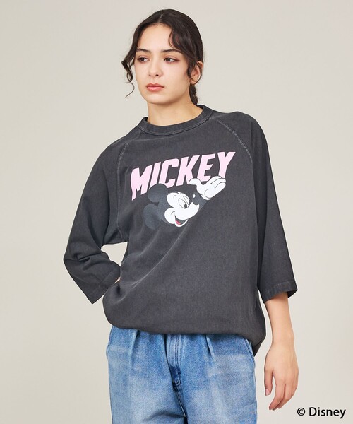 GOOD ROCK SPEED（グッドロックスピード）の「【GOOD ROCK SPEED / グッドロックスピード】Mickey/ 7分袖Tシャツ/ユニセックス（Tシャツ/カットソー・メンズ・ホワイト/チャコールグレー・M/L/XL）」の8枚目の写真