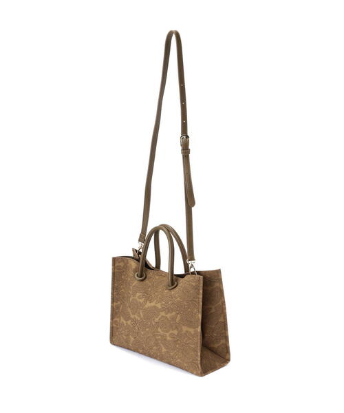 FREE'S MART(フリーズマート)の「◇エンボスペイズリーバッグ(トートバッグ・レディース・カーキ/ホワイト/ブラウン・フリ-)」の4枚目の写真