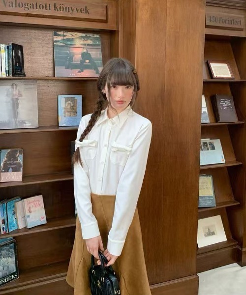 AsRiRe（アスリレイ）の「26ss 可愛いリボンブラウス（シャツ/ブラウス・レディース・ホワイト/ブルー・M）」の10枚目の写真