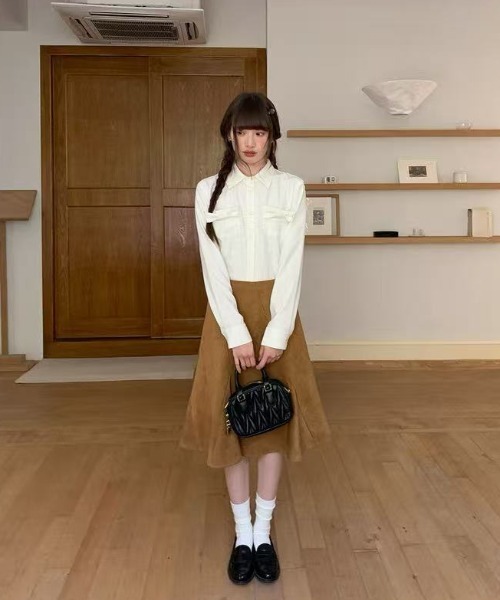 AsRiRe（アスリレイ）の「26ss 可愛いリボンブラウス（シャツ/ブラウス・レディース・ホワイト/ブルー・M）」の11枚目の写真