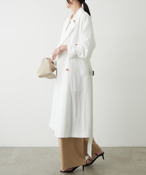 LOUNGEDRESS（ラウンジドレス）の「タフタトレンチコート（トレンチコート・レディース・ベージュ/オフホワイト・FREE）」の6枚目の写真
