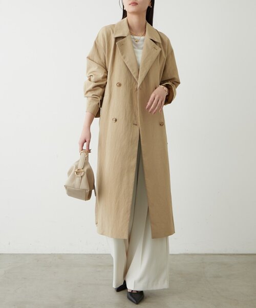 LOUNGEDRESS（ラウンジドレス）の「タフタトレンチコート（トレンチコート・レディース・ベージュ/オフホワイト・FREE）」の9枚目の写真