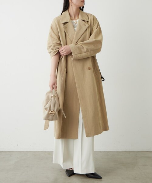 LOUNGEDRESS（ラウンジドレス）の「タフタトレンチコート（トレンチコート・レディース・ベージュ/オフホワイト・FREE）」の10枚目の写真