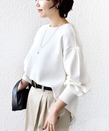 SHIPS（シップス）の「〈手洗い可能〉ダブル フェイス ニット リブ コンビ プルオーバー（その他トップス）」