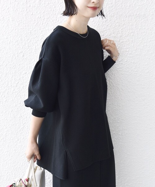 SHIPS(シップス)の「〈手洗い可能〉ダブル フェイス ニット リブ コンビ プルオーバー(その他トップス・レディース・グレー/オフホワイト/ブラック・ONE SIZE)」の19枚目の写真