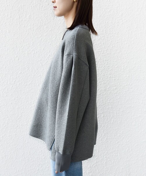 SHIPS(シップス)の「〈手洗い可能〉ダブル フェイス ニット リブ コンビ プルオーバー(その他トップス・レディース・グレー/オフホワイト/ブラック・ONE SIZE)」の15枚目の写真