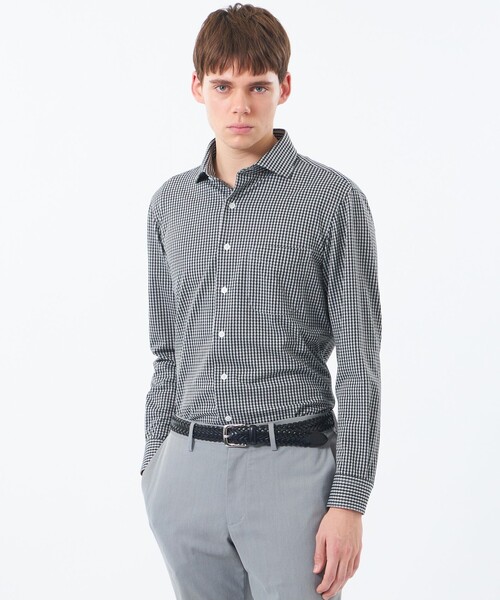 MACKINTOSH PHILOSOPHY（ﾏｯｷﾝﾄｯｼｭ ﾌｨﾛｿﾌｨｰ）の「スクエアセミワイド ジャージバリエーション（シャツ/ブラウス・メンズ・ライトブルー/ブルー系その他4/チャコールグレー/ネイビー・38/40）」の2枚目の写真