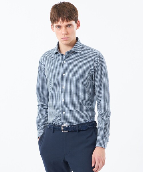 MACKINTOSH PHILOSOPHY（ﾏｯｷﾝﾄｯｼｭ ﾌｨﾛｿﾌｨｰ）の「スクエアセミワイド ジャージバリエーション（シャツ/ブラウス・メンズ・ライトブルー/ブルー系その他4/チャコールグレー/ネイビー・38/40）」の3枚目の写真