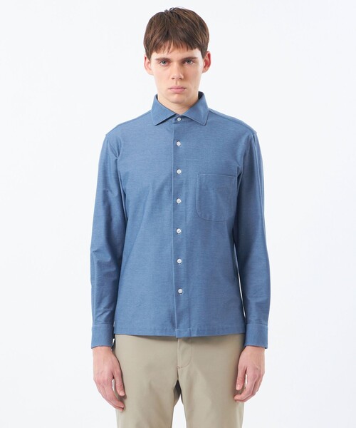 MACKINTOSH PHILOSOPHY（ﾏｯｷﾝﾄｯｼｭ ﾌｨﾛｿﾌｨｰ）の「スクエアセミワイド ジャージバリエーション（シャツ/ブラウス・メンズ・ライトブルー/ブルー系その他4/チャコールグレー/ネイビー・38/40）」の9枚目の写真