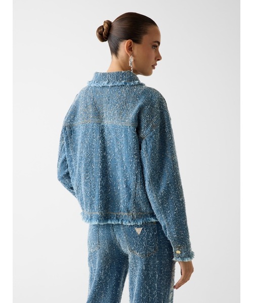 Guess（ゲス）の「AMANDINA Jacket ジャケット（ノーカラージャケット・レディース・インディゴブルー・X-SMALL/MEDIUM/SMALL）」の2枚目の写真