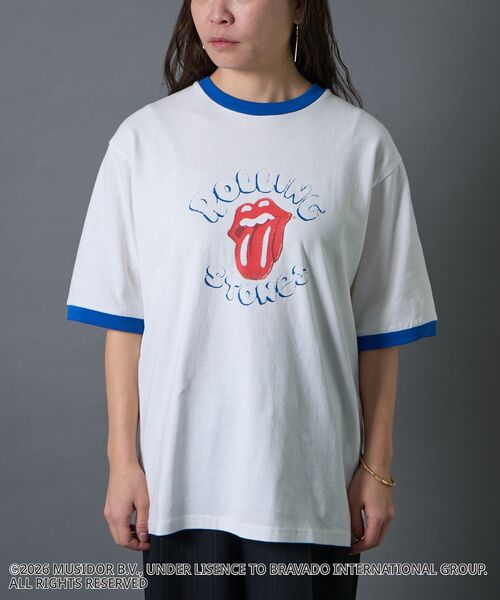 CRAFT STANDARD BOUTIQUE（クラフトスタンダードブティック）の「【ザ・ローリング・ストーンズ】半袖リンガーT（Tシャツ/カットソー・メンズ・ブルー/チャコールグレー・L/M/S）」の4枚目の写真