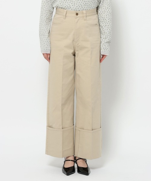 mysty woman（ミスティウーマン）の「ターンアップチノワイドパンツ　666543（その他パンツ・レディース・ベージュ・SMALL/MEDIUM）」の9枚目の写真