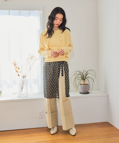 mysty woman（ミスティウーマン）の「ターンアップチノワイドパンツ　666543（その他パンツ・レディース・ベージュ・SMALL/MEDIUM）」の6枚目の写真