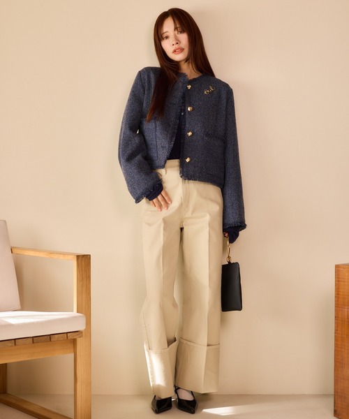 mysty woman（ミスティウーマン）の「ターンアップチノワイドパンツ　666543（その他パンツ・レディース・ベージュ・SMALL/MEDIUM）」の8枚目の写真