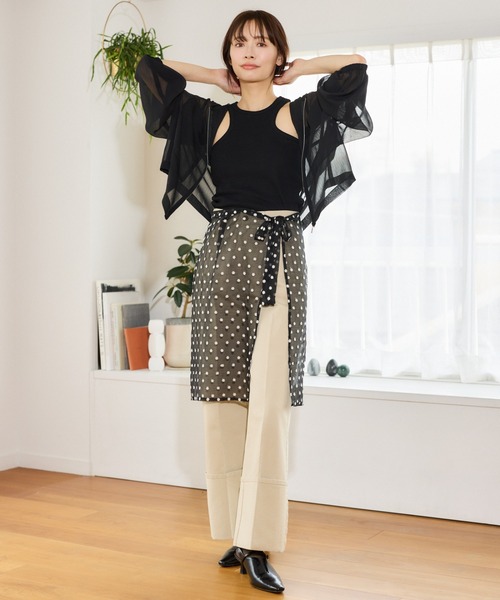 mysty woman（ミスティウーマン）の「ターンアップチノワイドパンツ　666543（その他パンツ・レディース・ベージュ・SMALL/MEDIUM）」の18枚目の写真